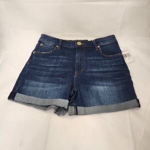 STS Blue Denim Shorts Molly Double Roll 10” High Rise Size 25  Spandex Cotton